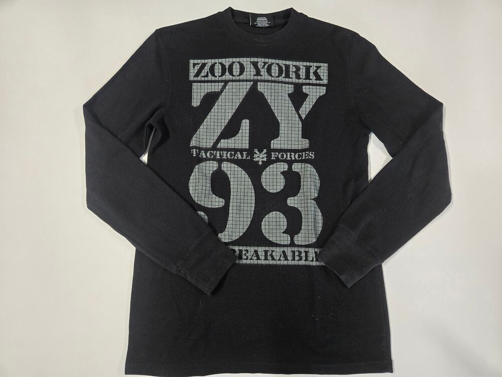 Zoo York ZY 93 Thermal Long Sleeve Shirt Black Mens Medium